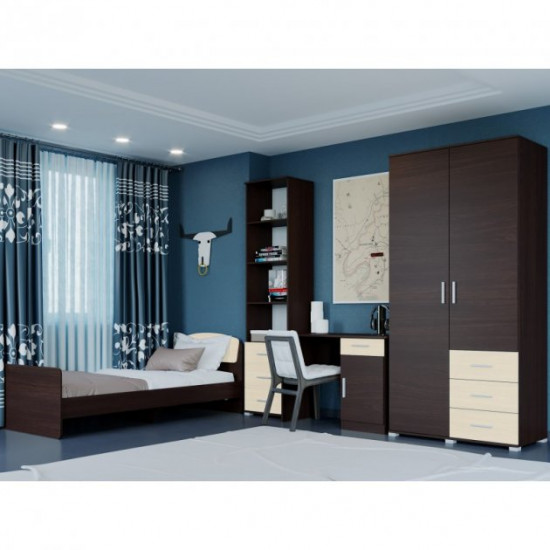 Children's bedroom Breeze Set 9 made of laminated chipboard Dark Wenge/Everest Milk Oak