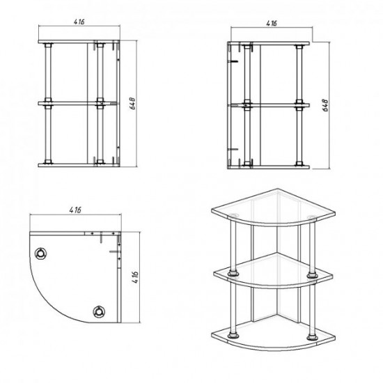 Corner wall shelf P-10 Companit Nymphea alba