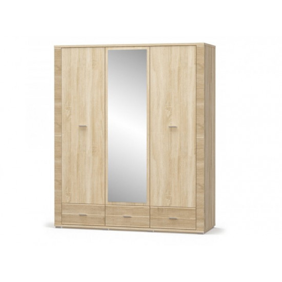 Wardrobe in the living room/bedroom with a mirror made of chipboard 2D1Dz3Sh Gres Mebel Servis