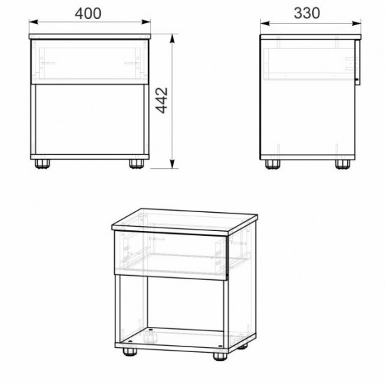 Bedside table Companit PKT-8 Nymphea alba