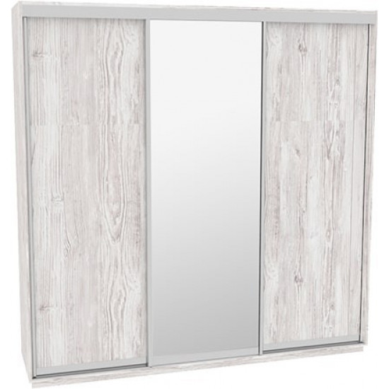 Sliding wardrobe DOM VG246 Alaska Chipboard+Mirror 240x60x240