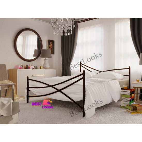 Metal double bed 180x200 Metakam Liana-2 Brown