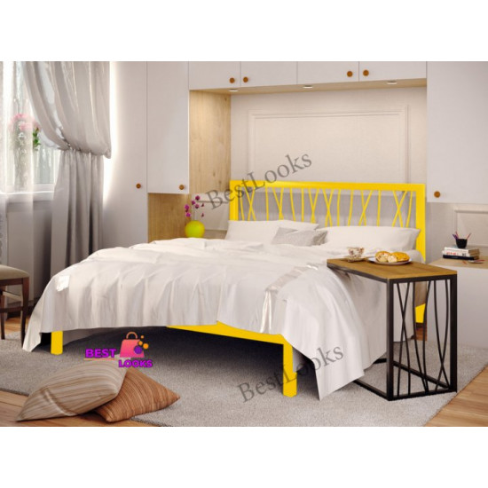 Metal one-and-a-half bed 140x200 Metakam Bergamo-1 Yellow