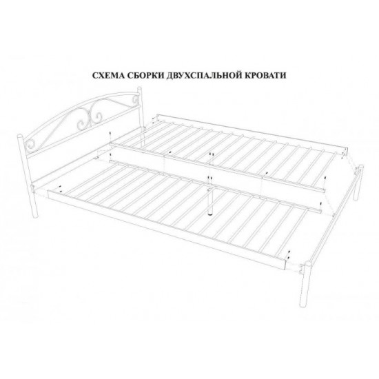 Metal double bed 180x200 Metakam Marko-1 Matt black