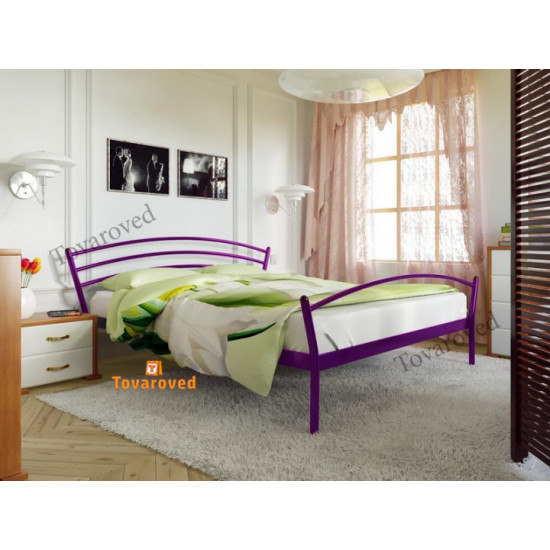 Metal double bed 180x200 Metakam Marco-2 Violet