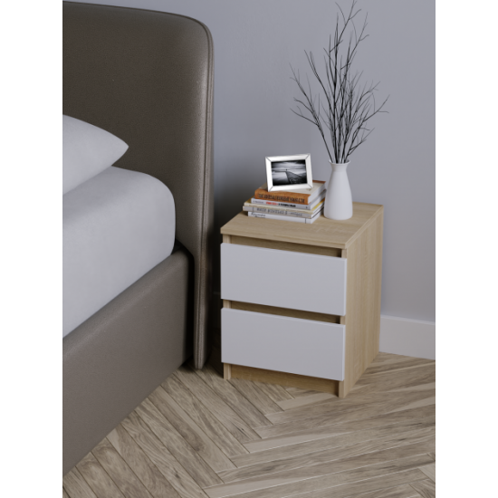 Bedside table Mebleva Ploshcha TK-1 Sonoma Oak + White (40x40x50 cm)