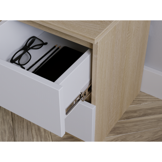 Bedside table Mebleva Ploshcha TK-1 Sonoma Oak + White (40x40x50 cm)