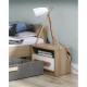 Bedside table for the bedroom made of laminated chipboard Aygo beech sand/white Sokme