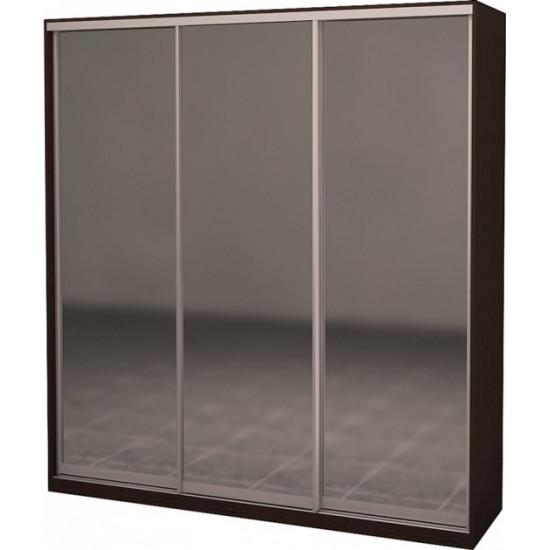 Three-door wardrobe Roko 179.2x242x60 cm Mirror Wenge Oak (20200024301)