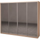 Four-door wardrobe Roko 238.4x242x60 cm Mirror Milky oak (20200024652)