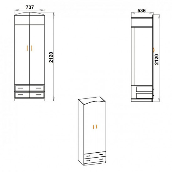 Wardrobe-4 Companit Wenge combi