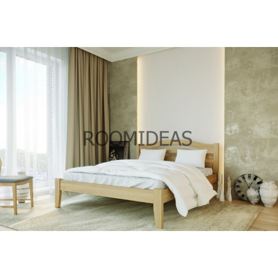 Bed Athena New Solid Beech LION Natural Beech 140x190 cm