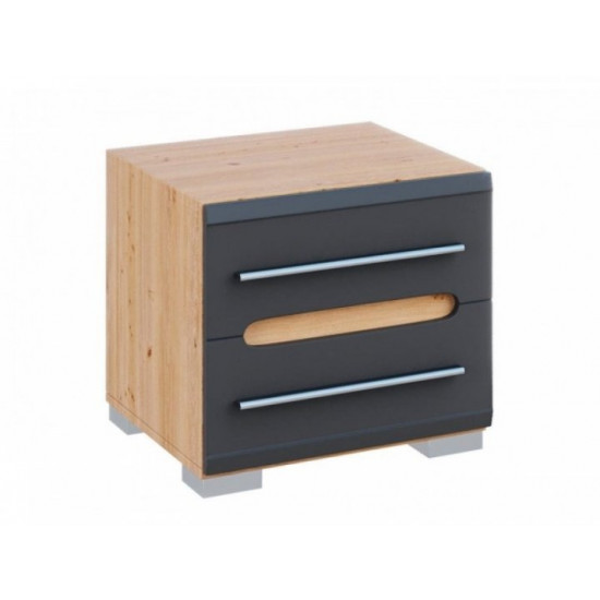 Bedside table Svit Mebliv Bianco 500x406x430 made of chipboard and MDF Artisan Oak/Graphite