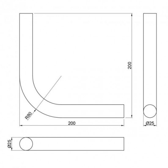 Кут прямий DC R-32 20x20 см