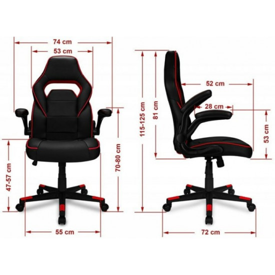 Computer gaming chair Strike Black and red