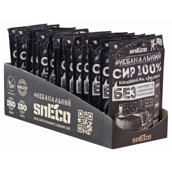 Packaging of crunchy dried snEco Classic cheese 30 g x 15 pcs (4823095808599)