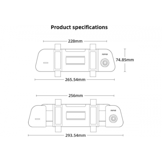 Автомобільний 70mai Відеореєстратор Rearview Dash Cam Wide (Midrive D07)