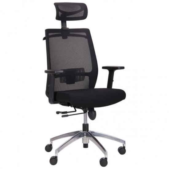 Office chair AMF Install Black/Alum (Synchro mechanism/plastic + aluminum/fabric + mesh) (544877)