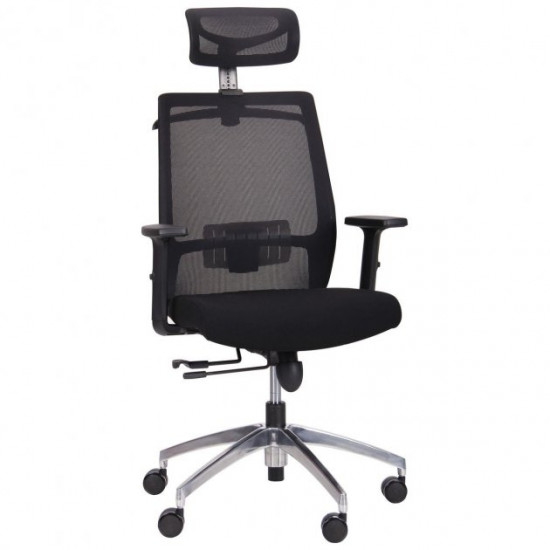 Office chair AMF Install Black/Alum (Synchro mechanism/plastic + aluminum/fabric + mesh) (544877)