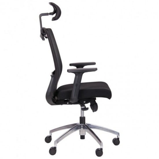 Office chair AMF Install Black/Alum (Synchro mechanism/plastic + aluminum/fabric + mesh) (544877)