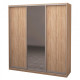 Three-door wardrobe ROKO 239.2x242x60 cm chipboard + Mirror Sonoma Oak (20200024465)