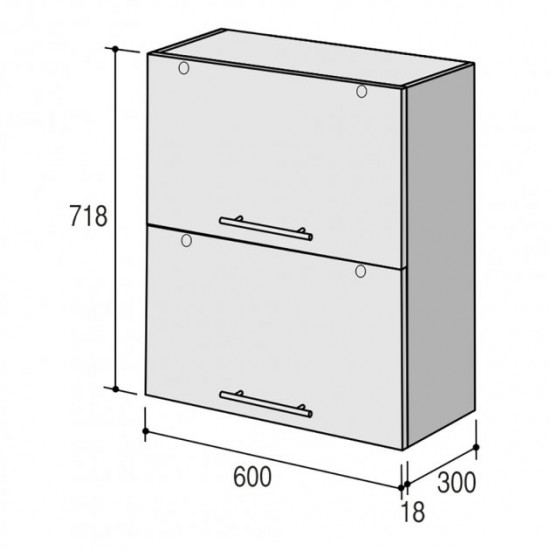 Top module with rigid shelf ROKO Rune 60x30x71.8 cm Gray Ash (20200028818)