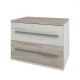 Bedside table Milana Sokme Gray craft oak + white craft oak (chipboard)