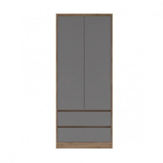 Hinged wardrobe Boom 2D Sokme Artisan Oak + Gray slate (laminated chipboard)