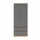 Hinged wardrobe Boom 2D Sokme Artisan Oak + Gray slate (laminated chipboard)