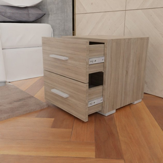 Bedside table with 2 drawers RedWood Sydney W400*H420*D400 Sonoma Oak RLST11sonoma