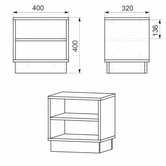 Bedside table Kompanit PKT - 7 walnut