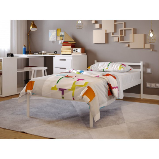 One-and-a-half metal bed Metakam COMFORT-1 190x140 White