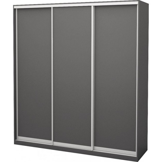 Three-door wardrobe Roko 239.2x242x60 cm chipboard Gray (20200027533)