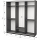 Three-door wardrobe Roko 239.2x242x60 cm chipboard Gray (20200027533)