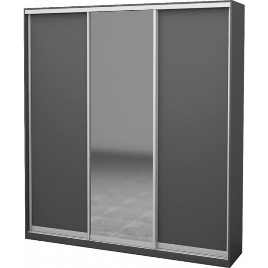 Three-door wardrobe Roko 209.2x45x242 cm chipboard + Mirror Gray (20200027286)