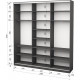 Three-door wardrobe Roko 209.2x45x242 cm chipboard + Mirror Gray (20200027286)