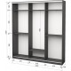 Three-door wardrobe Roko 209.2x45x242 cm Mirror Gray (20200027311)