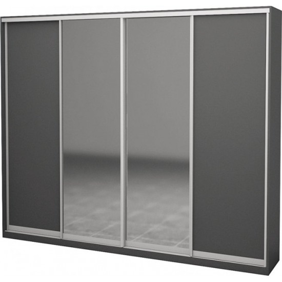 Four-door wardrobe Roko 238.4x242x45 cm chipboard + Mirror Gray (20200027302)