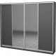 Four-door wardrobe Roko 238.4x242x45 cm chipboard + Mirror Gray (20200027302)