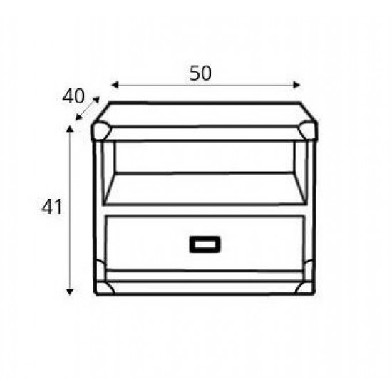 Bedside table Indiana JKOM_1s_50 50x40x41 oak shooter