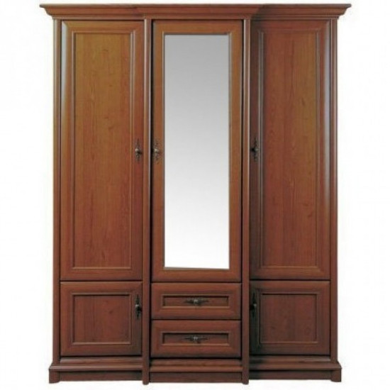 Hinged wardrobe Sonata 3D2S /1780x655x2250 made of chipboard, chestnut color Gerbor Holding