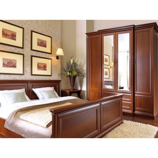 Hinged wardrobe Sonata 4D2S /2270x655x2250 made of chipboard, chestnut color Gerbor Holding