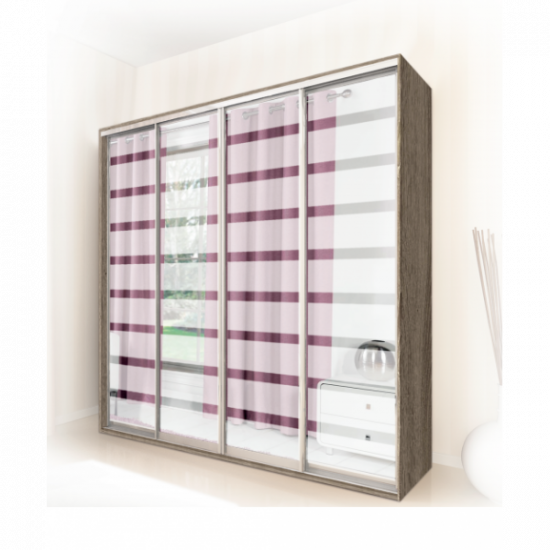 Sliding wardrobe four doors in the living room facade artistic matting 238x45 cm Modern