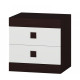 Bedside table in the bedroom Sonata made of laminated chipboard wenge dark + white Everest