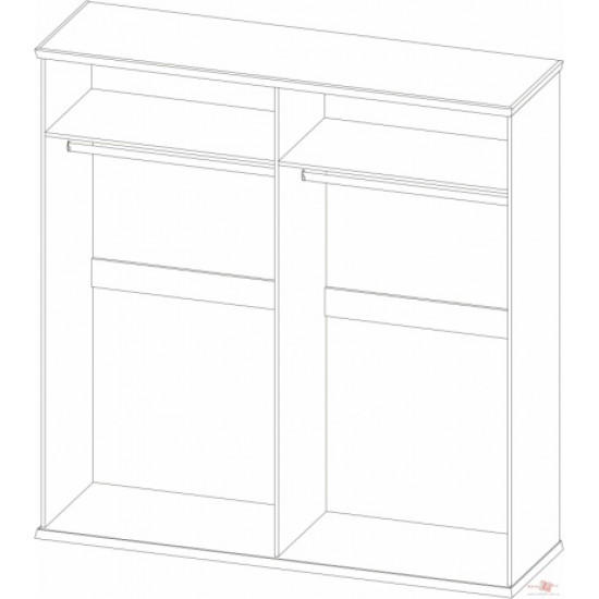 Hinged wardrobe Sokmé Oregon 4D 204.2x208.8x60 Pino Aurelio/Madagascar Nelson