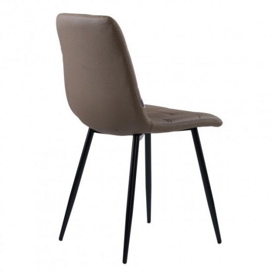 Chair for kitchen, cafe, bar, restaurant Norman black metal/leatherette cappuccino Concepto