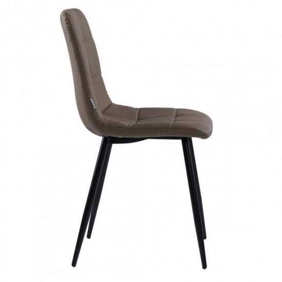 Chair for kitchen, cafe, bar, restaurant Norman black metal/leatherette cappuccino Concepto