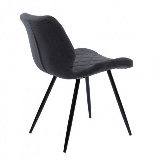 Chair for kitchen, cafe, bar, restaurant Diamond metal black/fabric gray graphite Concepto