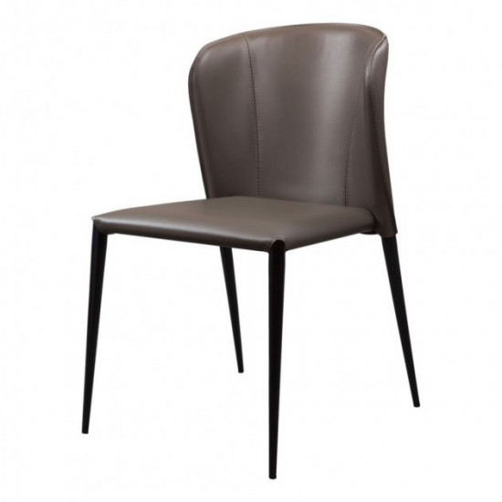 Chair for kitchen, cafe, bar, restaurant Arthur metal black/leather ash gray Concepto