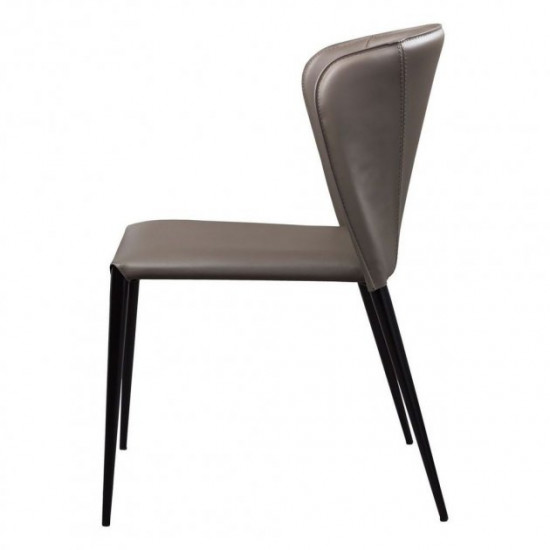 Chair for kitchen, cafe, bar, restaurant Arthur metal black/leather ash gray Concepto